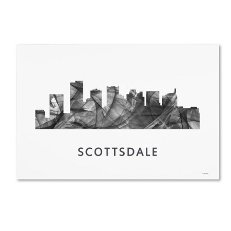 Trademark Fine Art Marlene Watson 'Scottsdale Arizona Skyline WB-BW' Canvas Art, 22x32 MW0494-C2232GG